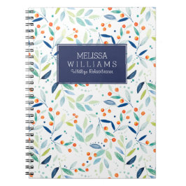 Musterbeispiel für botanische Blätter und Berries Notizblock