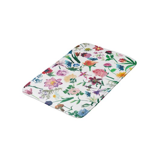 Musterbeispiel für farbige Blume Badematte (Schrägansicht)