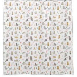 Musterbeispiel für niedliche Whimsikkatzen Duschvorhang