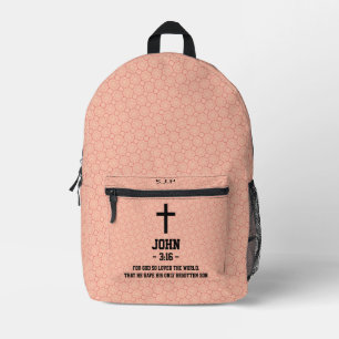 Musterbibliothekskapitel und Christliche Verse Bedruckter Rucksack