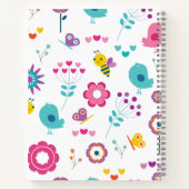 Musterfarbige Vögel Notebook Notizblock (Rückseite)
