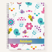 Musterfarbige Vögel Notebook Notizblock (Vorderseite)