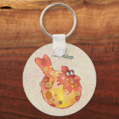 Musterhuhn Schlüsselanhänger (Vorderseite)