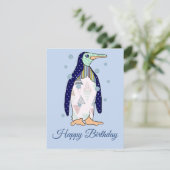 Musteringuin Geburtstag Feiertagskarte (Stehend Vorderseite)