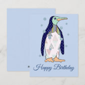 Musteringuin Geburtstag Feiertagskarte (Vorne/Hinten)