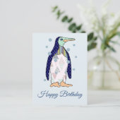 Musteringuin Geburtstag Postkarte (Stehend Vorderseite)