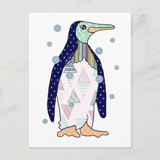 Musteringuin Postkarte (Vorderseite)