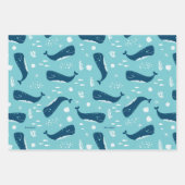 Musterjunge Navy Blue and White Nautical Ocean Geschenkpapier Set (Vorderseite 3)