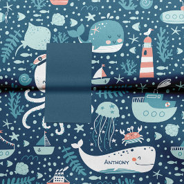 Musterjunge Navy Blue and White Nautical Ocean Seidenpapier