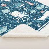 Musterjunge Navy Blue and White Nautical Ocean Sherpadecke (3/4)