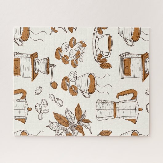 Musterkaffee und Rohstoffe Puzzle (Horizontal)