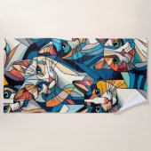 Musterkatzen Strandtuch (Vorderseite)