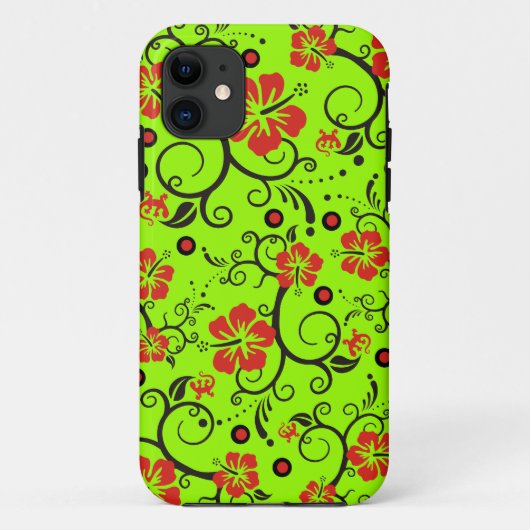 Musterkunst - Hibiskus Gecko - machen Sie Ihren Rü Case-Mate iPhone Hülle (Rückseite)