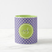 Mustermonogramm des lila Fischgrätenmusters des Tasse (Zentrum)