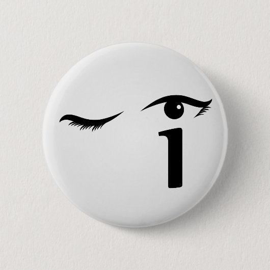 Mustern Sie das Blinzeln mit Buchstaben I den Button (Vorderseite)