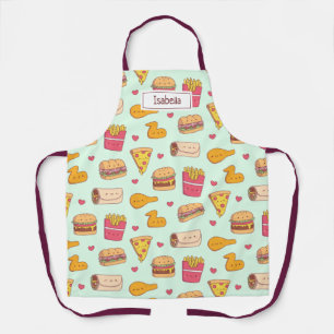 Mustername für Niedliche Fast Food Doodles Schürze