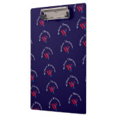 Mustername personalisiert rot/blau mit Monogramm Klemmbrett (Links)