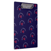Mustername personalisiert rot/blau mit Monogramm Klemmbrett (Rechts)