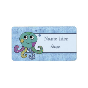 Musteroktopus Adressaufkleber