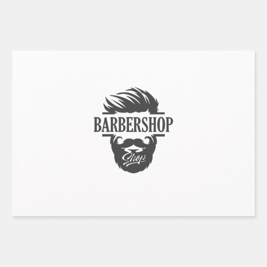 Musterpapier für Barber Shop-Muster Geschenkpapier Set (Vorderseite 3)