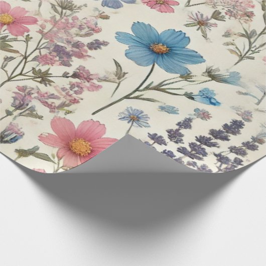 Musterpapier für elegante Wildblume Geschenkpapier (Ecke)