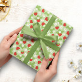 Musterpapier für florale Erdbeeren Geschenkpapier
