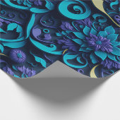 Musterpapier für lila und blaue Blume Geschenkpapier (Ecke)