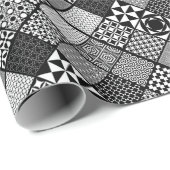 Musterpapier für schwarze und weiße geometrische Q Geschenkpapier (Rolleneckpunkt)