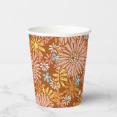 Musterpapierkopien der Retro-Blume im Sommer Pappbecher (Rechts)