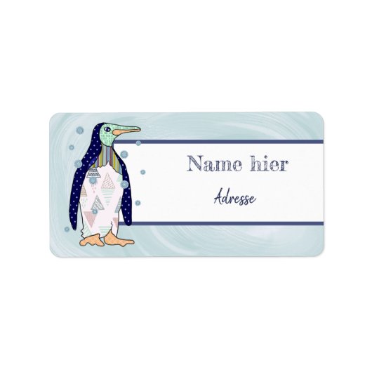 Musterpinguin Adressaufkleber (Vorne)