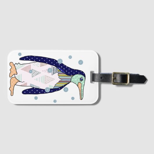 Musterpinguin gepäckanhänger (Vorderseite (Horizontal))