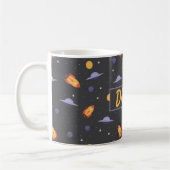 Musterraum orange schwarzer Name Kaffeetasse (Links)