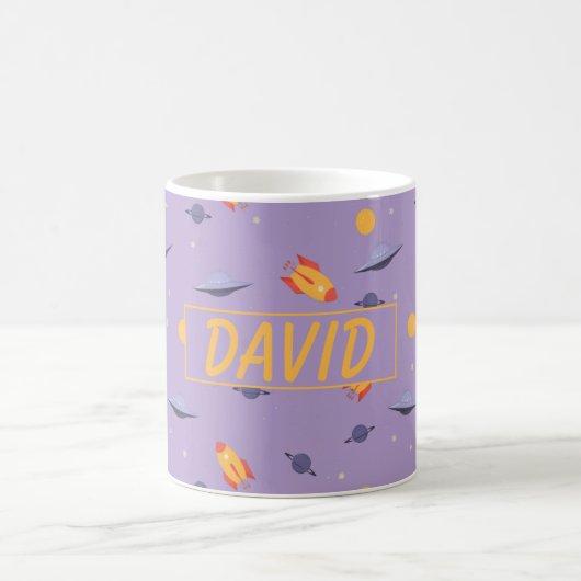 Musterraum orangen lila Name Kaffeetasse (Mittel)