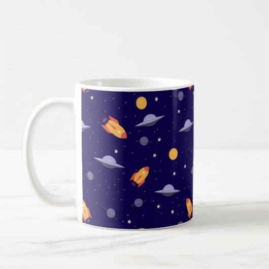 Musterraum ufo orange blau kaffeetasse (Links)