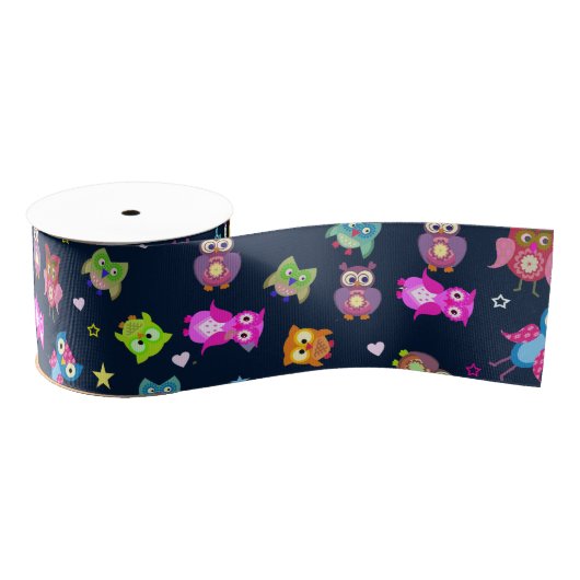 Musterregenbogeneulen Ripsband (Spule)