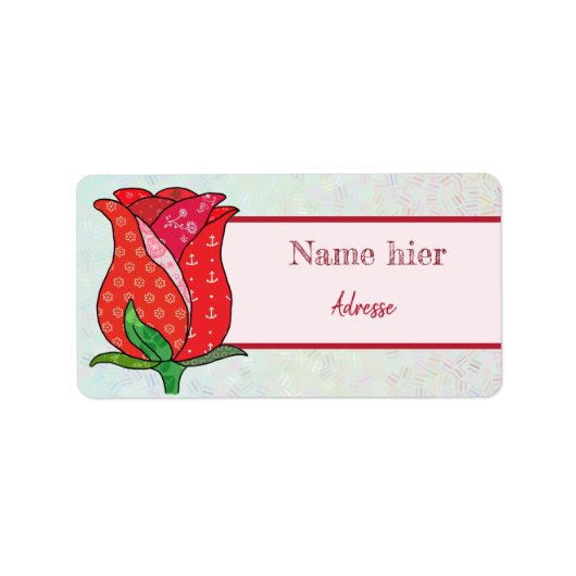 Musterrose Adressaufkleber (Vorne)