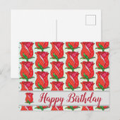 Musterrose Postkarte (Vorne/Hinten)