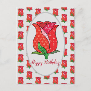 Musterrose Postkarte