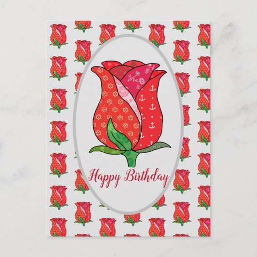 Musterrose Postkarte (Vorderseite)