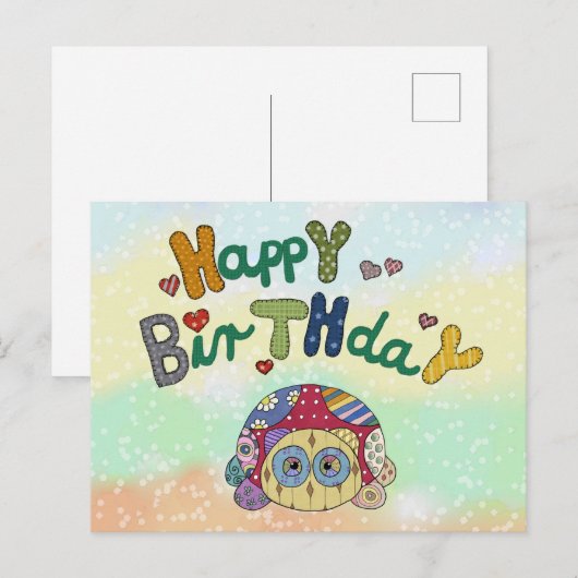 Musterschildkröte Postkarte (Vorne/Hinten)