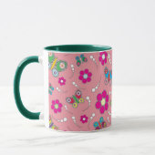 Musterschmetterlingsrosa Tasse (Links)