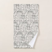 Mustertaster für mit Monogramm Vintage Handwerkzeu Badhandtuch Set (Handtuch)