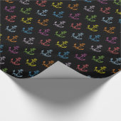 Musterzeichnung für mehrfarbige Anker von Booten Geschenkpapier (Ecke)