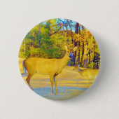 Musturd Colored Deer mit hellblau Button (Vorderseite)