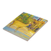 Musturd Colored Deer mit hellblau Fliese (Seite)