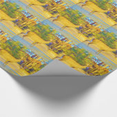 Musturd Colored Deer mit hellblau Geschenkpapier (Ecke)