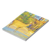 Musturd Colored Deer mit hellblau Notizblock (Rotiert)