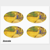 Musturd Colored Deer mit hellblau Ovaler Aufkleber (Blatt)