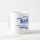 Mut der Muskelkraft der SISU-Gesichtsmaske Kaffeetasse (Vorderseite Links)