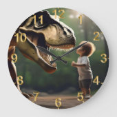 **"Mut entfesselt: Ein kleiner Junge sieht dem T-R Große Wanduhr (Vorderseite)